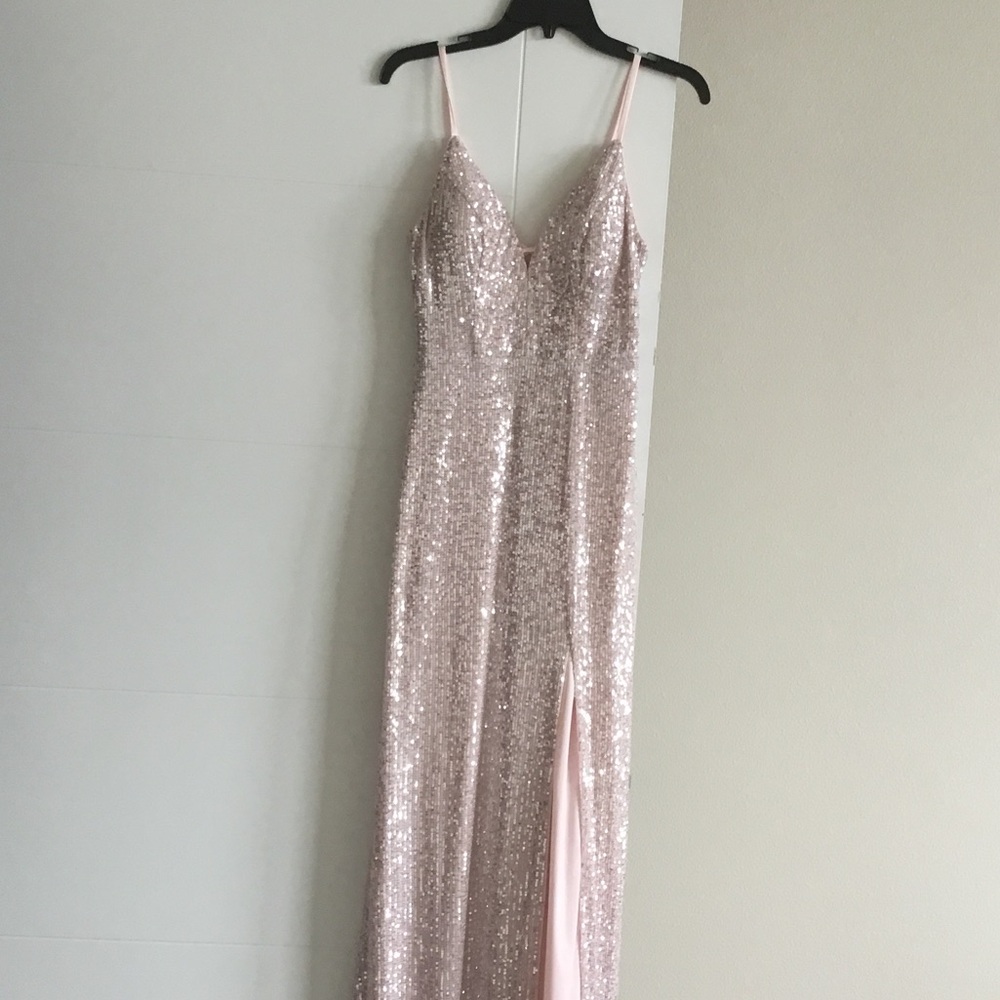 Speechless Blush Sequin Maxi Dress - Picture 7 of 7